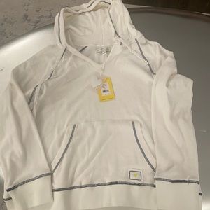 NWT, Kerri Rosenthal Terry white hoodie. Size XL